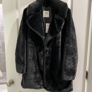 Abercrombie and Fitch Black Teddy Coat Long